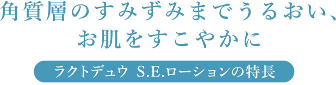 角質層のすみずみまでうるおい、お肌をすこやかに